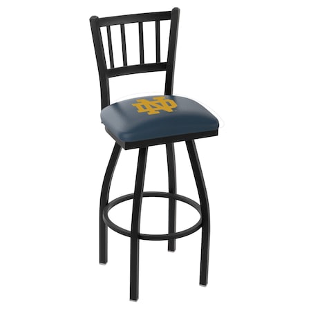 Holland Bar Stool Co 36" Blk Wrinkle Notre Dame (ND) Swivel Bar Stool, Jailhouse Back L01836ND-ND